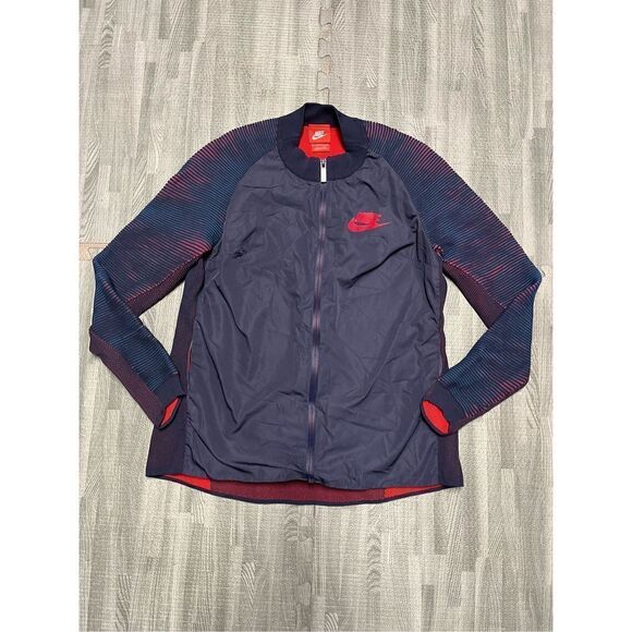 Nike Jacket Women Size S -Blue / Red - Full Zip Long Sleeve - Picture 1 of 7